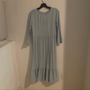 Light blue midi dress in Japanese weave